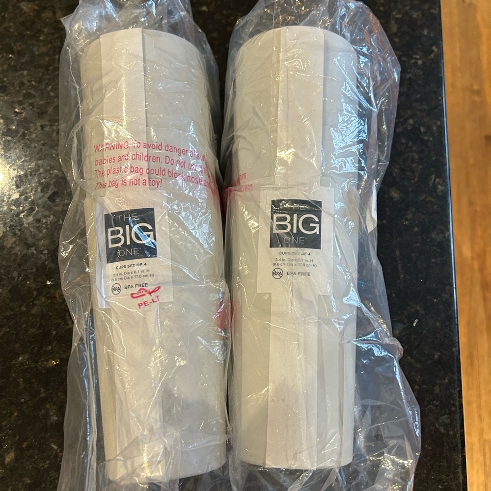 New with tags! The Big One Cream Cups two sets of 4. BPA Free